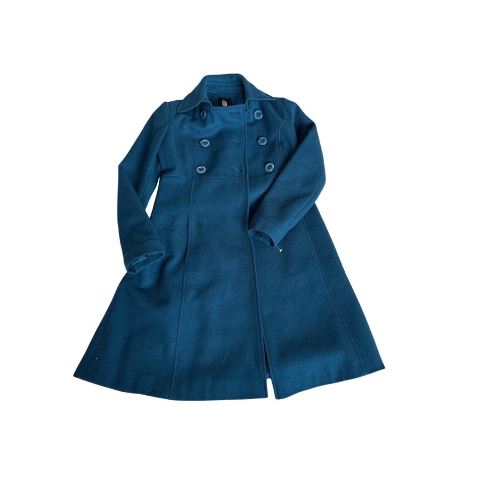 Vintage Teal Wool Fit & Flare Heritage Coat by Via Size 2